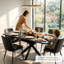 Table de salle à manger extensible 62,4 "à 78,15" avec base en X noire-130022634