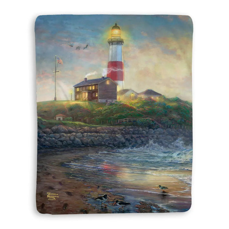 Thomas Kinkade Light Of Hope Sherpa Throw Blanket