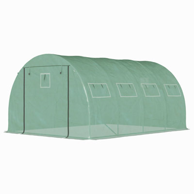 Walk-In Tunnel Greenhouse With 2 Zippered Mesh Doors & 10 Mesh Windows, Upgraded Gardening Plant Hot House With Galvanized Steel Hoops