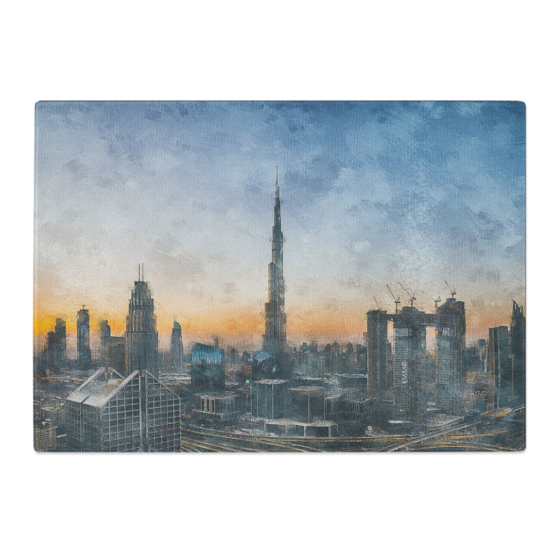 Tempered Glass Skyline in Dubai Chopping Board