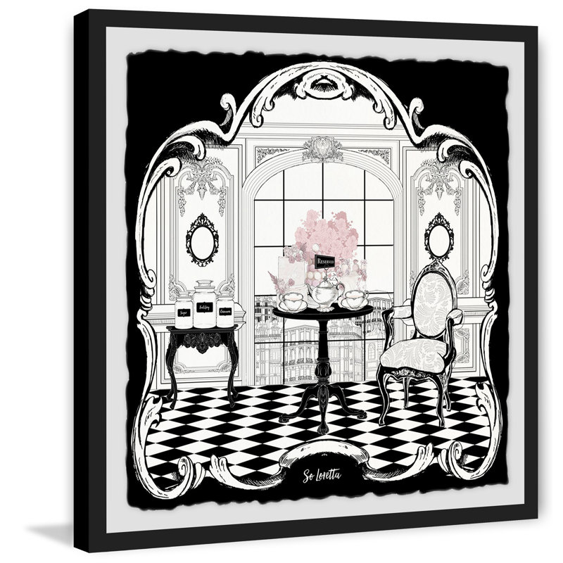 « tea time art », reproduction encadrée, H 12 po x l 12 po x P 1,5 po