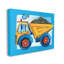 «The Kids Room» par Stupell, camion à benne basculante jaune avec bordure bleue surdimensionnée-26209272-26209267