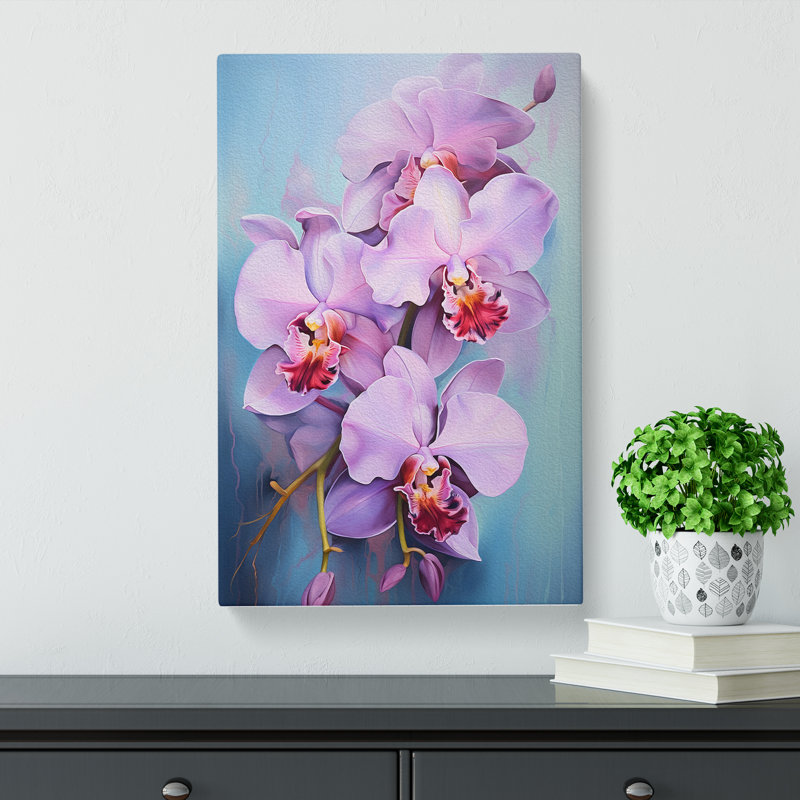 Orchid Flower Expressionism - Wrapped Canvas, 50cm H x 35cm W x 3cm D