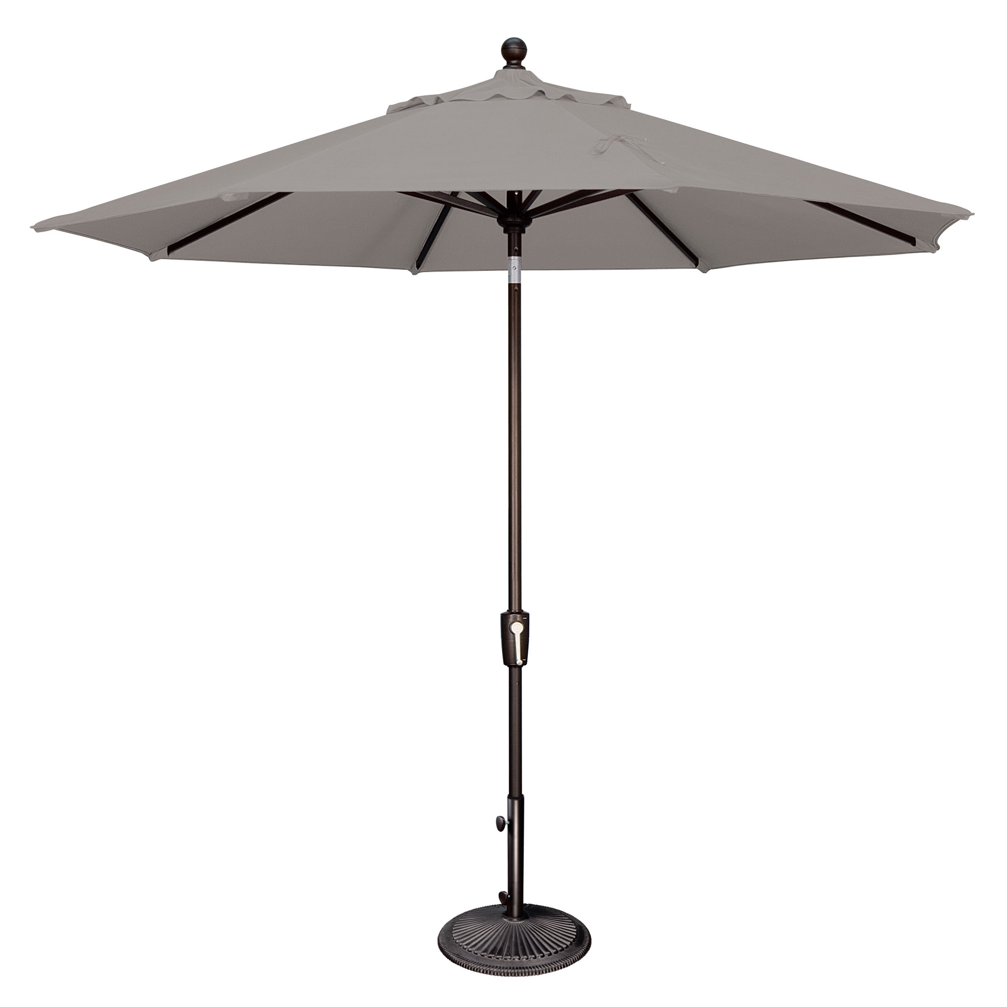 Canela 108'' Market Sunbrella® Umbrella, Cast Silver Sunbrella®, Canvas Black