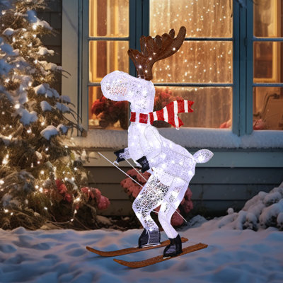 2.8ft Lighted Christmas Reindeer Outdoor Decoration