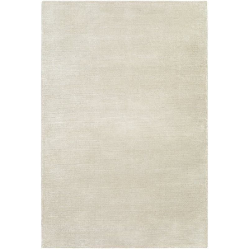 Tapis ivoire touffeté et fabriqué à la main Cusick, Rectangle 2 pi x 3 pi