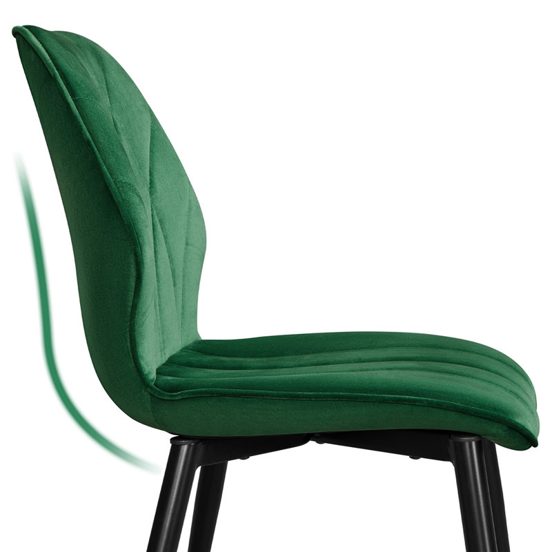 Color 45.5cm H Tufted Velvet Upholstered Side Chair, Green