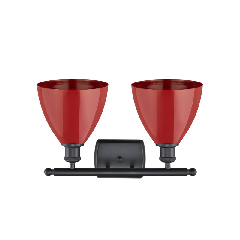 Éclairage pour meuble-lavabo à intensité variable 2 lumières Amylee, Rouge, Noir mat