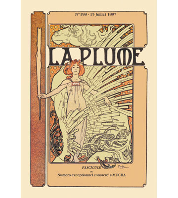 « prune » par alphonse mucha, affiche rétro sur toile tendue