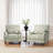 Upholstered Rococo Green Nailhead Trim Accent Chair with Throw Pillow and Solid Wood Legs (Set of 2)-656456477