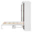 Grand lit escamotable mural avec bureau, garde-robe et tiroirs, armoire-lit pliable, rangement compact, blanc