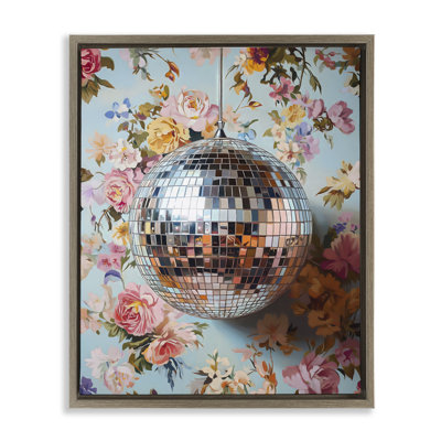 Cadre flottant floral à motif de boule disco, design par LSR Design Studio