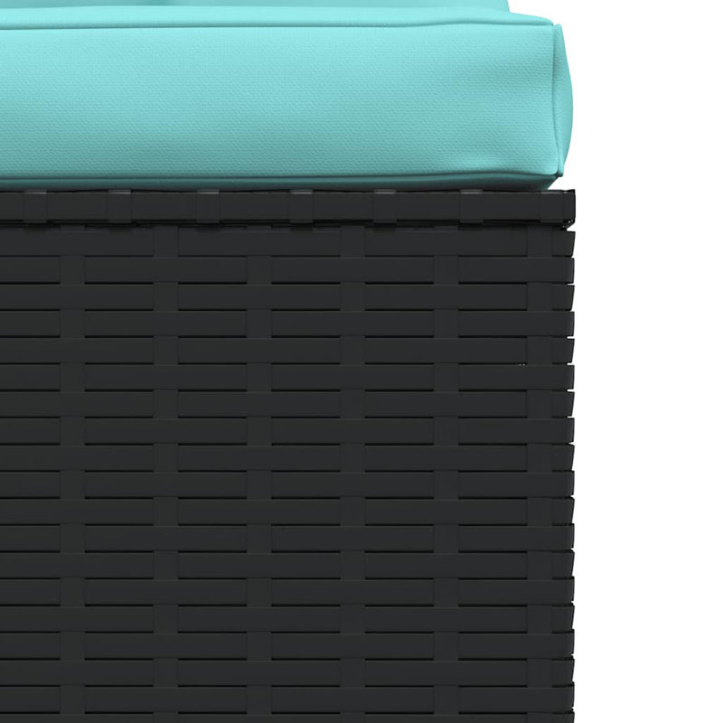 Yeliz Patio Chair with Cushions, Blue, Black