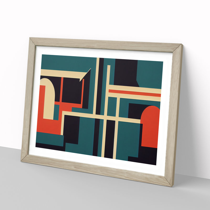 Classic Bauhaus Art Vol.3 Abstract - Framed Print, 34cm H x 46cm W x 2cm D, Oak