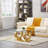 3 Piece Glass Coffee Table Set, Modern Living Room Table Set with 1 Coffee Table & 1 End Table & 1 Console Table, Luxury Glass Coffee Table Set with 3C-Shape Stainless Steel Base for Home Office-90516132