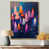 Toile avec cadre flottant or