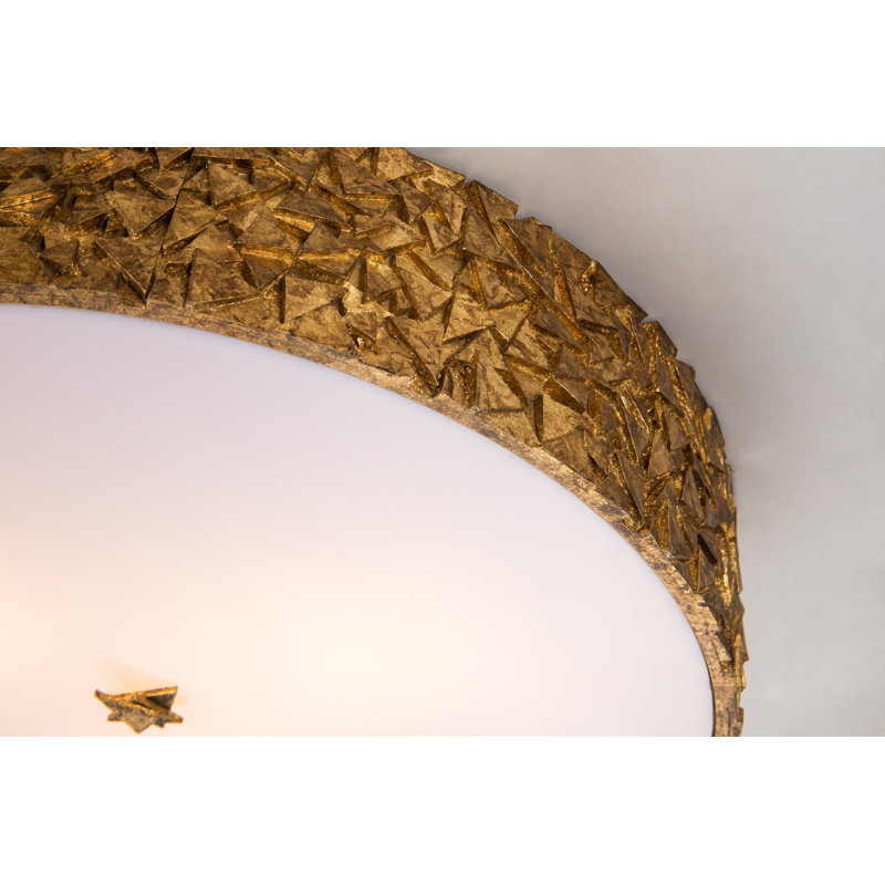 Rocheport Mosaic 3 Light Flush Mount, Gold