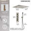 Système de douche thermostatique à DEL de 23 pouces à montage au plafond avec effet pluie et cascade et douchette à main-82331476