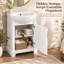 Meuble-lavabo de petite taille (20 po) avec lavabo en céramique, armoire autoportante à une porte avec étagères de rangement