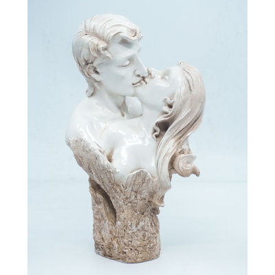 resin Passionate Lovers Statue - Faux Stone Base Tabletop Accent