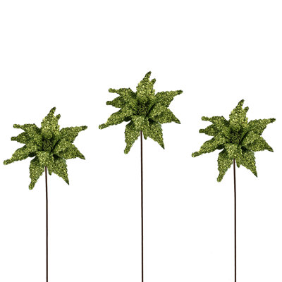Tige de poinsettia à paillettes 22 "22"