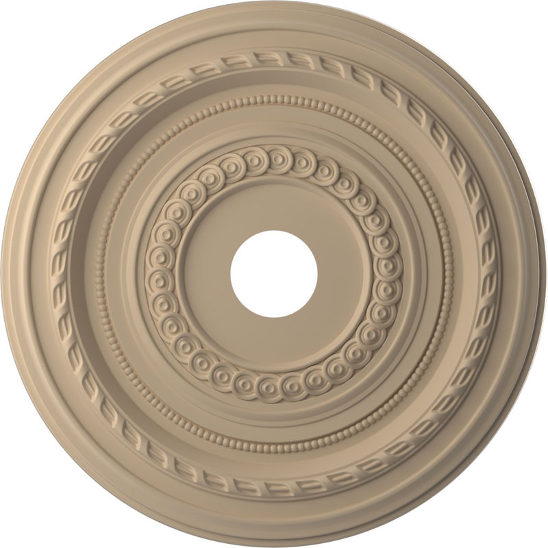 Médaillon Cole en PVC thermoformé pour plafond, H 22 po x l 22 po x P 1 po, Beige fumé satiné UltraCover