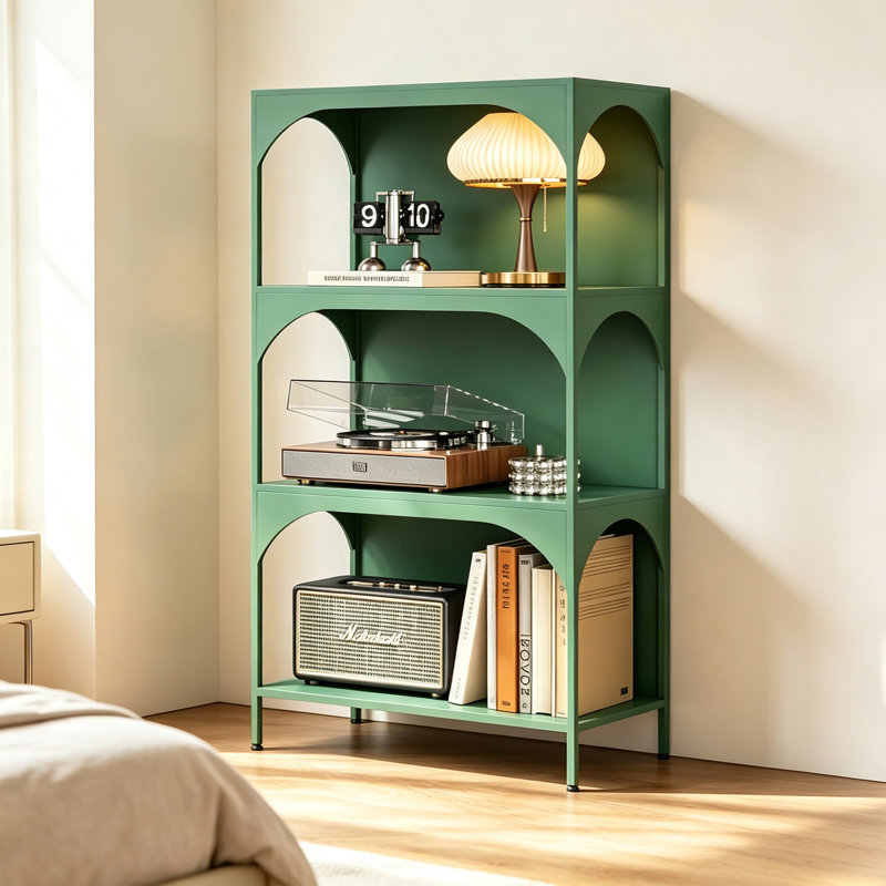 Présentoir de rangement arqué en métal, H 52,36 po x l 27,56 po x P 13,78 po, Vert