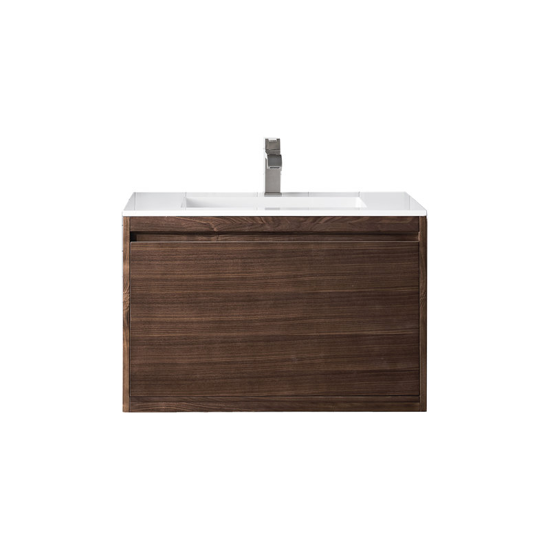 Mantova 31.5'' W Single Vanity, Charcoal Black, Mid Century Walnut, 31.5'' W