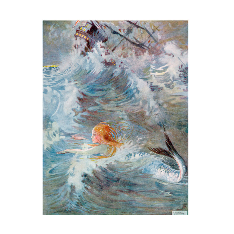 «Honor Charlotte Appleton, la petite sirène qui monte des vagues», art sur toile, H 24 po x l 18 po