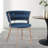 17.72'' H Velvet Upholstered Metal Side Chair-1031742250