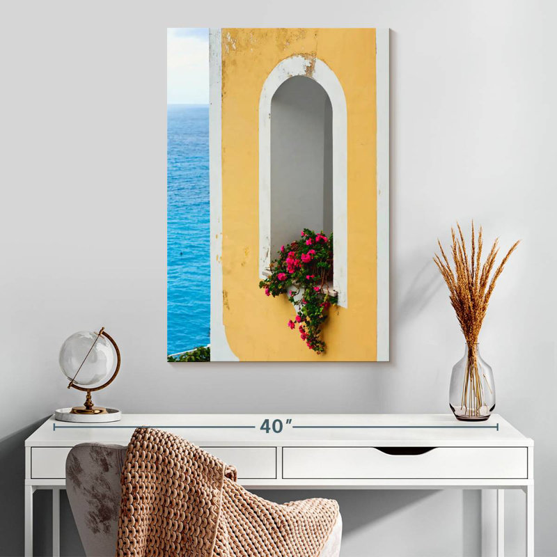 Aime Floral Mediterranean Window, 30" H x 20" W