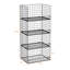 Organisateur de garde-robe empilable à 4 niveaux et panier de rangement, système d'organisation de tablette pliable-404549334