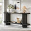 Console de 71 pouces de long pour l'entrée, canapé en bois derrière le canapé, salon, couloir, vestibule, noir