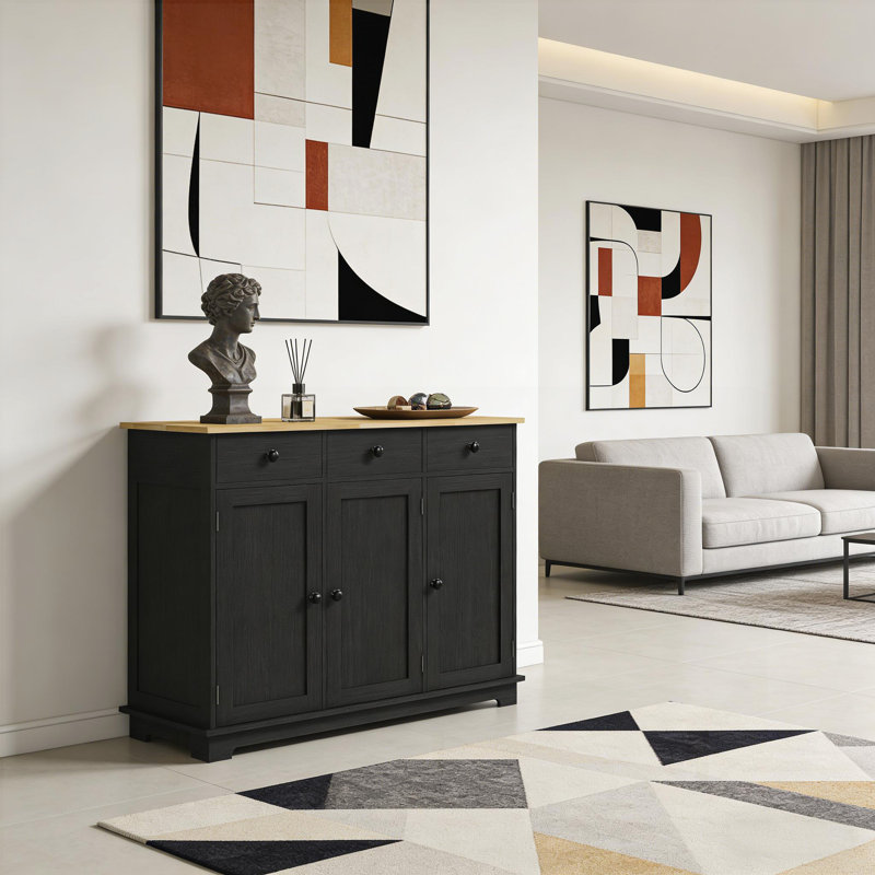 Armoire spacieuse avec tablettes réglables et grands tiroirs pour un rangement et une organisation polyvalents, Noir