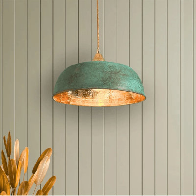 Luminaire suspendu en cuivre martelé à la main ALFIQ pour la cuisine, la salle à manger et les espaces intérieurs