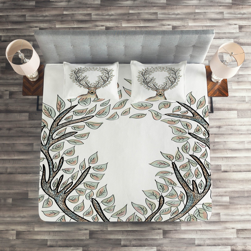 Rustic Floral Coverlet, King Bedspread + 2 Shams