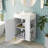 21.6" White Bathroom Vanity - Single Ceramic Sink + Right Storage