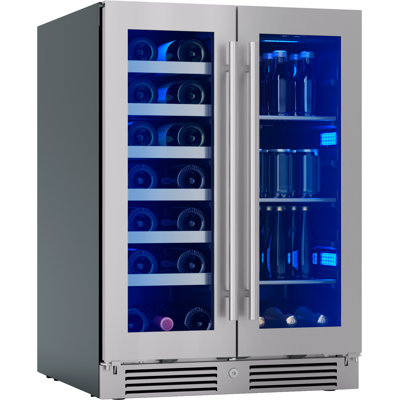 Zephyr Presrv 24" 21-Bottle and 64-Can Dual Zone Wine and Beverage Cooler