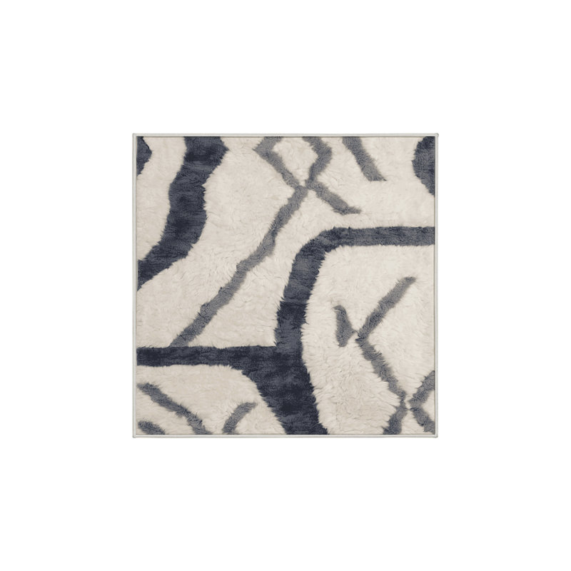 Machine Washable Beige Area Rug, Square 4'