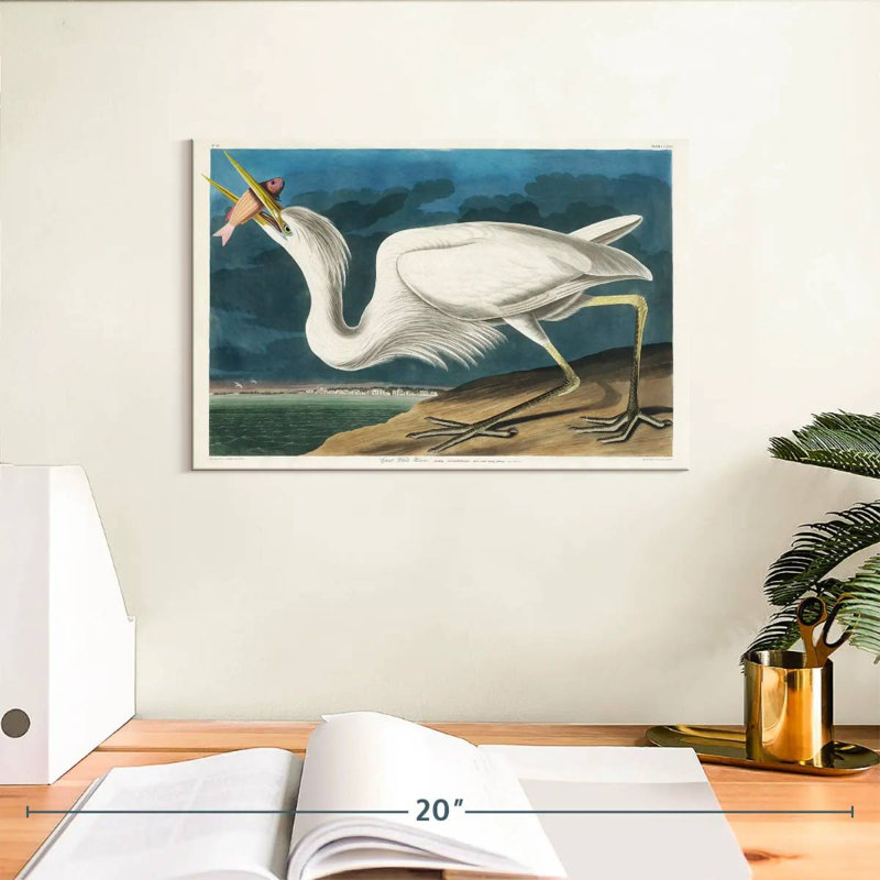 Brampt Great White Heron, 8" H x 12" W