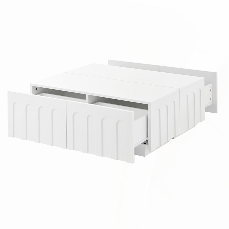 Meuble télé avec 4 tiroirs, Blanc