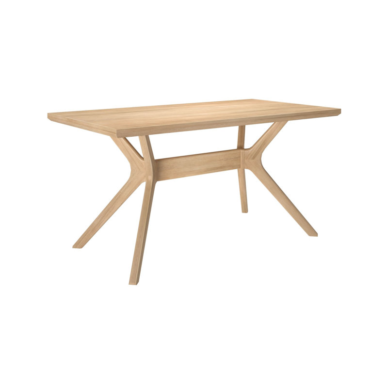 Muhsina Cross Leg Rectangular Dining Table, Blonde, 30"H x 60"W x 32"D
