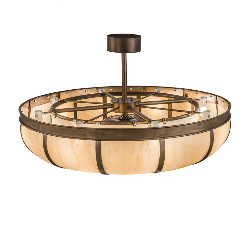 Craftsman Chocolate and Beige 5-Blade Chandel-Air with Lighting