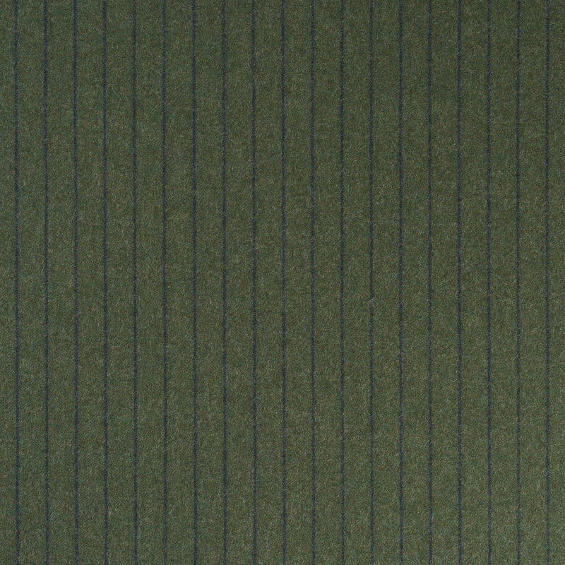 Schumacher x Patterson Flynn Boyd Wool Pinstripe Fabric, Green