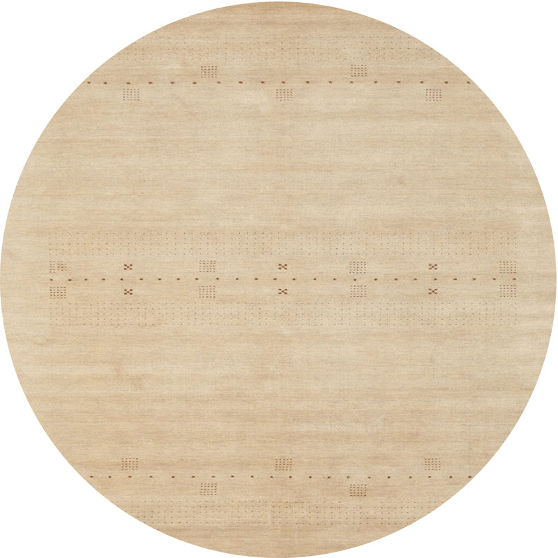 Tapis abstrait beige, Rond 4 pi