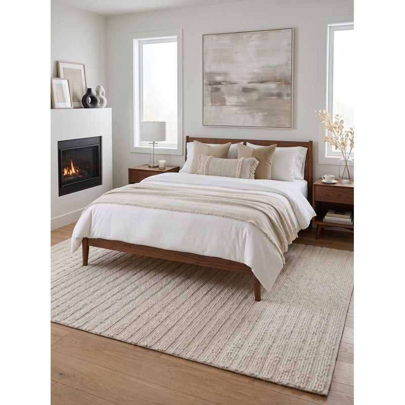 Manali Striped Area Rug in Ivory, Rectangle 9' x 12'
