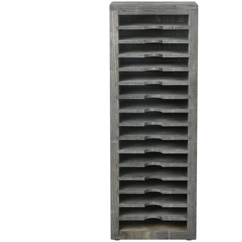 16 Slot Solid Wood Media Shelves