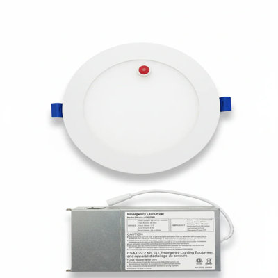 Luminaire encastré à DEL commercial de 6 pouces E2 Lighting avec pile de secours de 90 minutes, 100 à 277 V, 5 CCT, couleur sélectionnable