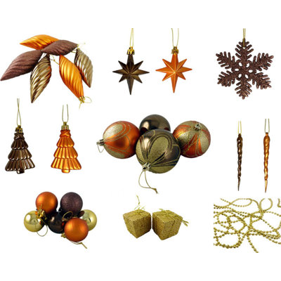 Club 125ct Shatterproof 4-Finish Christmas Ornaments