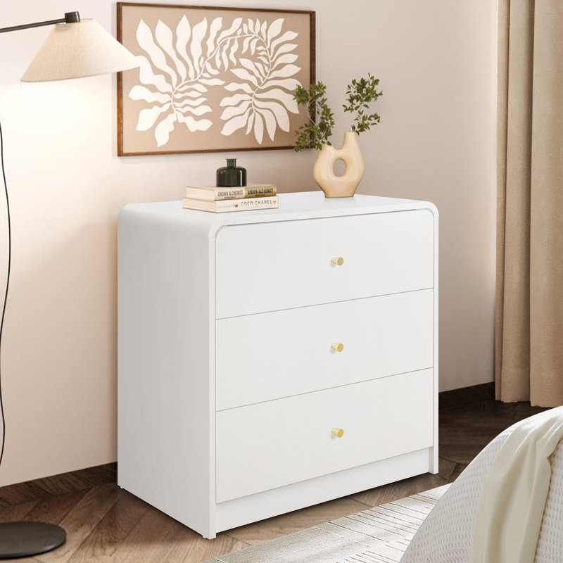 Commode 3 tiroirs pour la chambre à coucher Arbor, commode de table de chevet moderne avec rangement, grande commode en bois pour le salon, la chambre de bébé, le vestibule, facile à assembler
